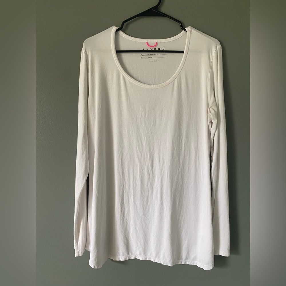 HATCH Maternity Layers The Long Sleeve Layer Tee White Medium